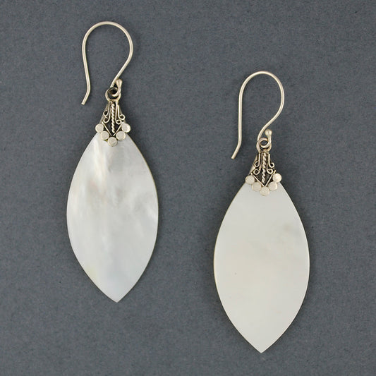 Mother of Pearl Pointed Drop Earrings