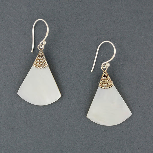 Mother of Pearl Dotted Triangle Earrings