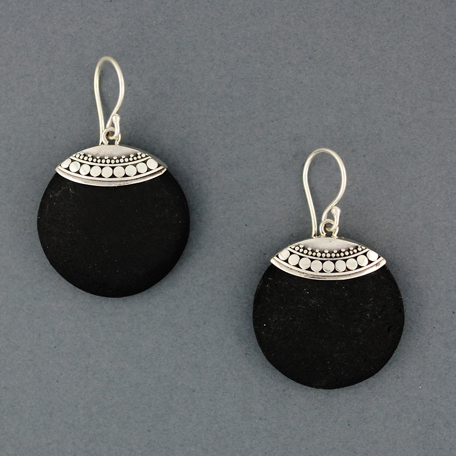 Lava Dotted Circle Earrings