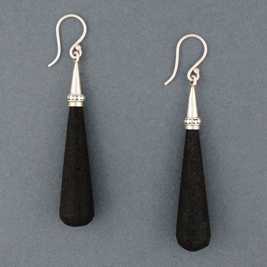 Lava Long Curved Drop Earrings