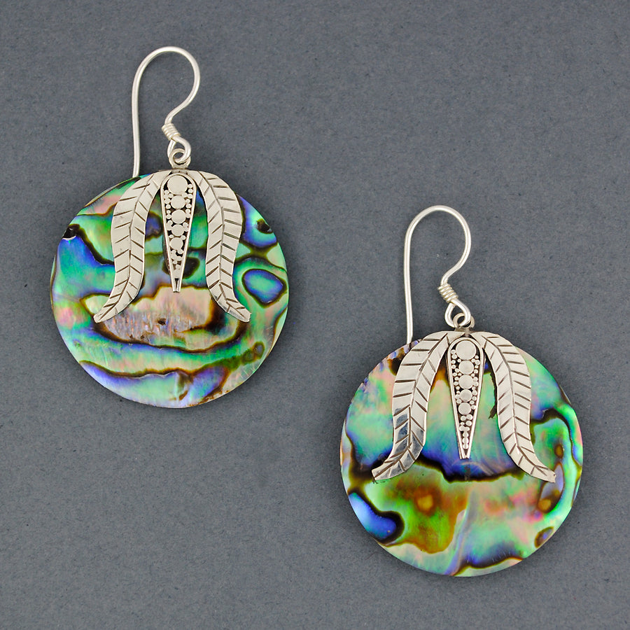 Abalone Dots & Leaves Earrings