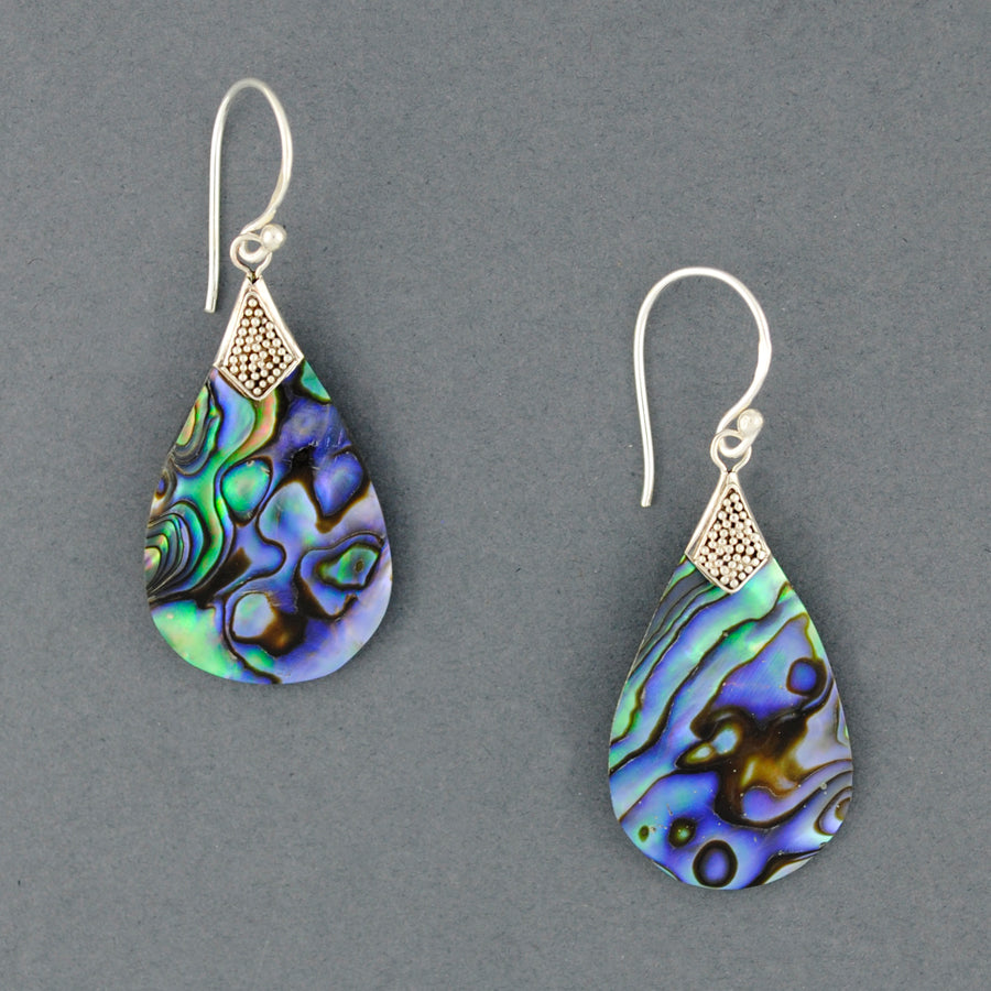 Abalone Mini Dots Teardrop Earrings