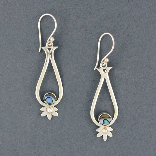 Abalone Lotus Drop Earrings