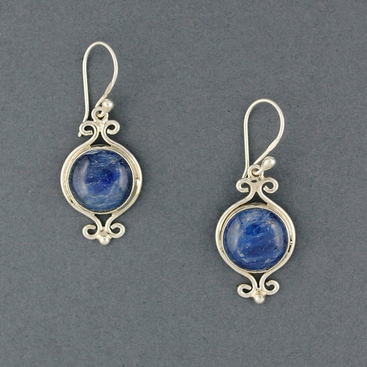 Kyanite Circle with Curls Earrings