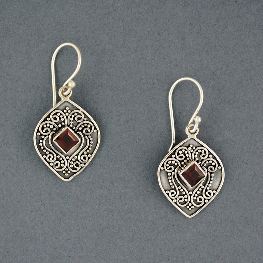 Garnet Antique Drop Earrings