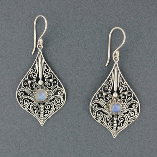 Moonstone Ornate Drop Earrings