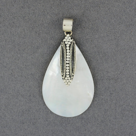Mother of Pearl Multi Dots Teardrop Pendant
