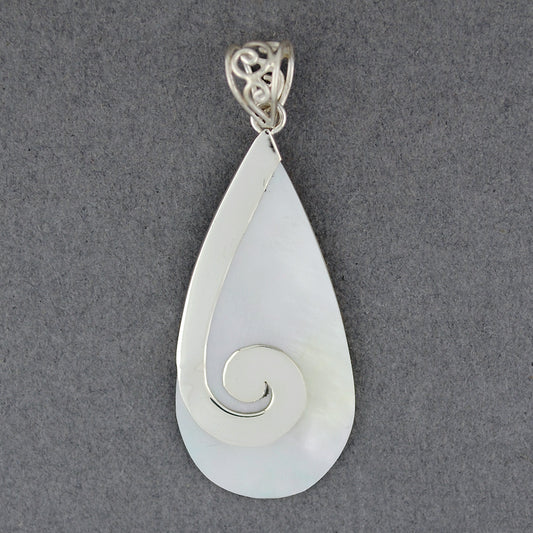 Mother of Pearl Spiral Teardrop Pendant