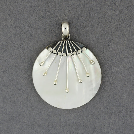 Mother of Pearl Lines and Dots Pendant