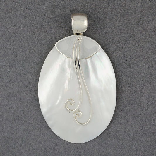 Mother of Pearl Double Swirl Oval Pendant