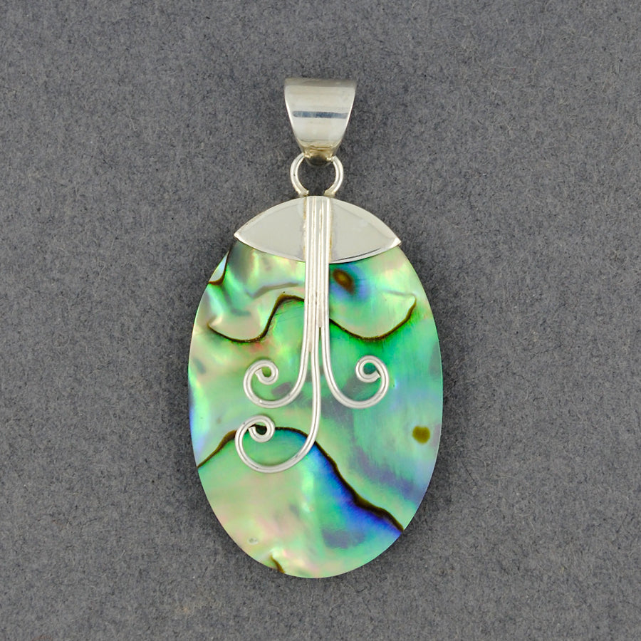 Abalone Swirls Oval Pendant