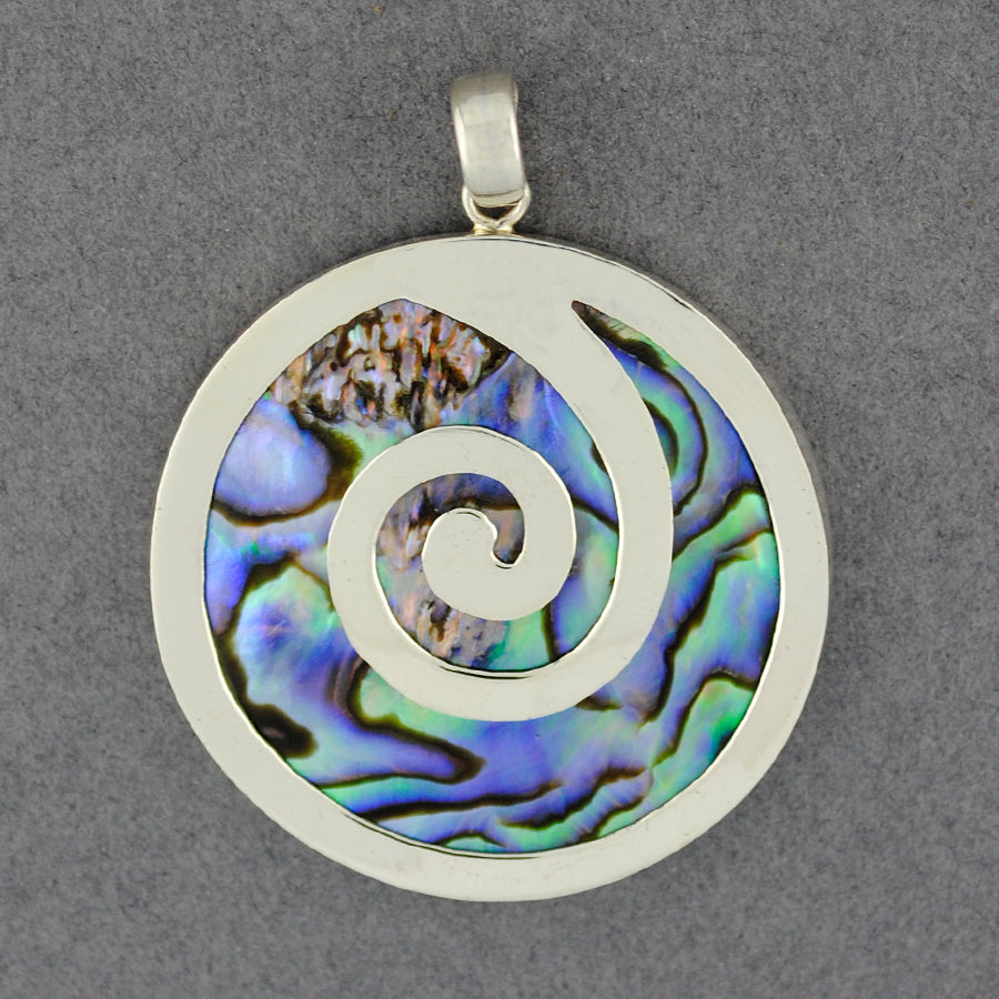 Abalone Silver Spiral Pendant