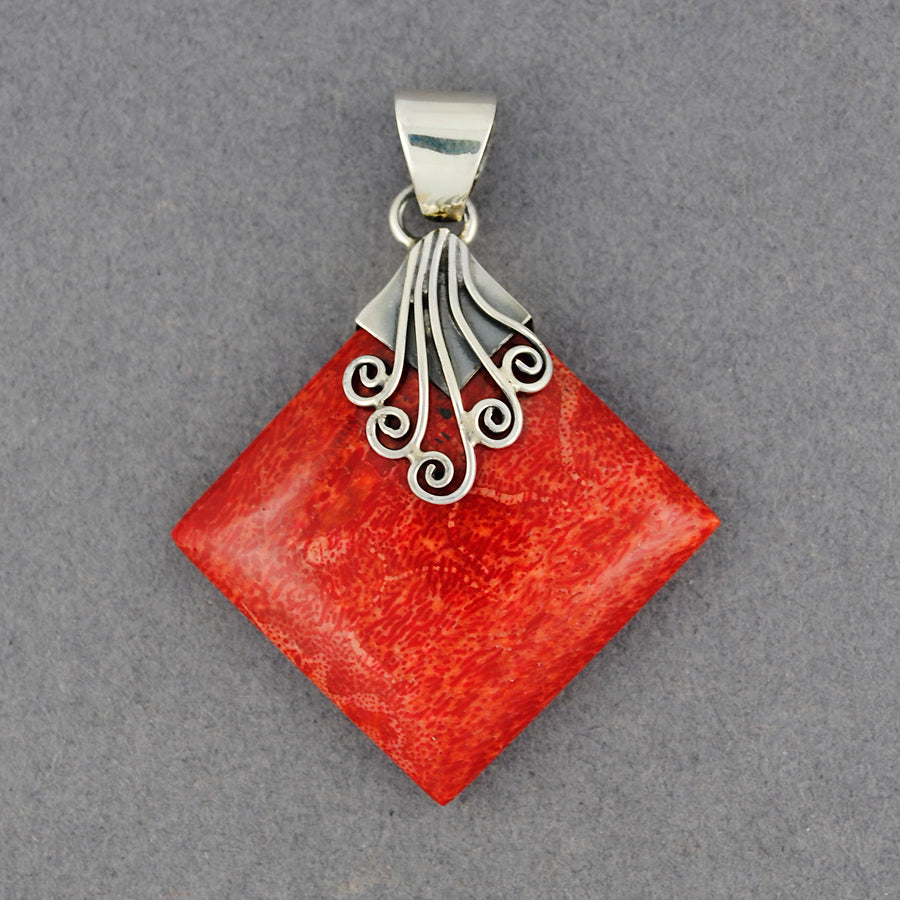 Coral Swirls Diamond Pendant