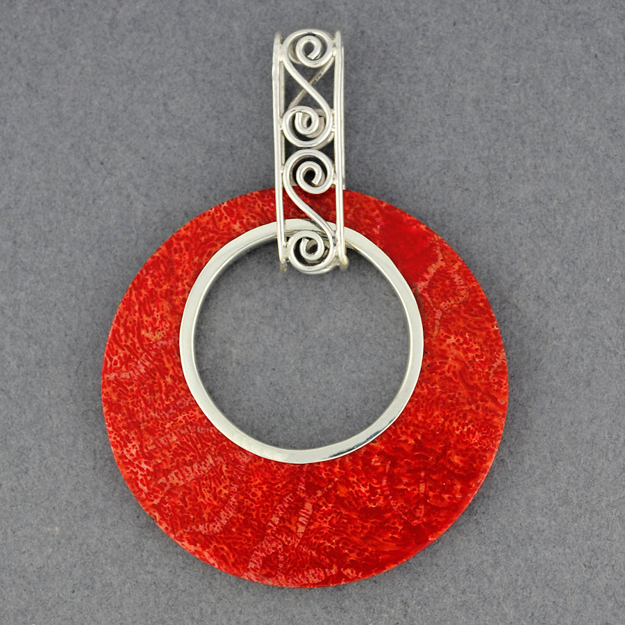 Coral Open Circle Pendant