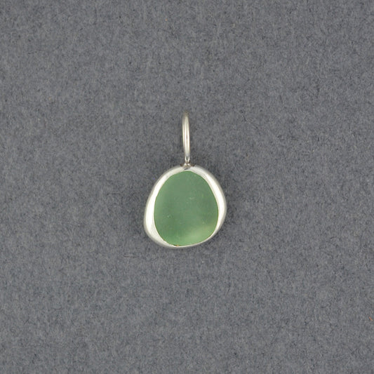 Sterling Silver Seafoam Sea Glass Tiny Bezel Pendant