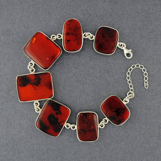 Amber Large Rectangles Link Bracelet