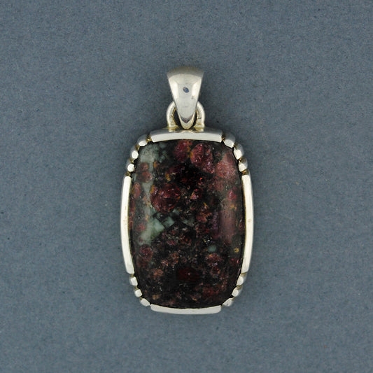 Eudyalite Notched Rectangle Pendant