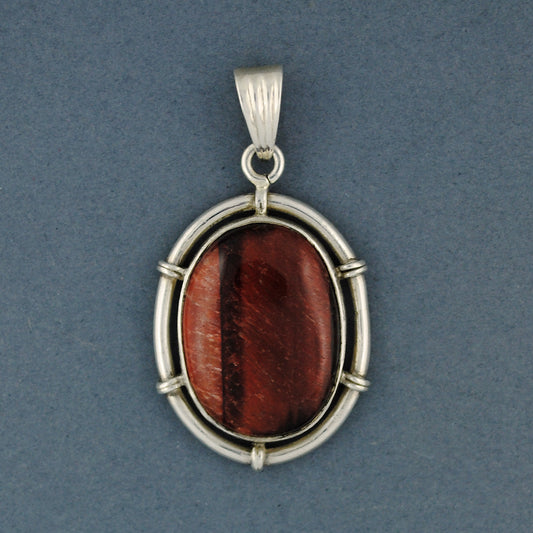 Red Tiger's Eye Oval Pendant
