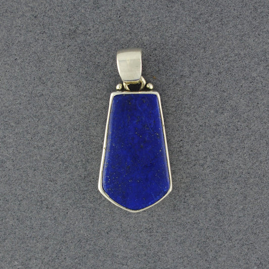 Sterling Silver Lapis Small Pointed Drop Pendant