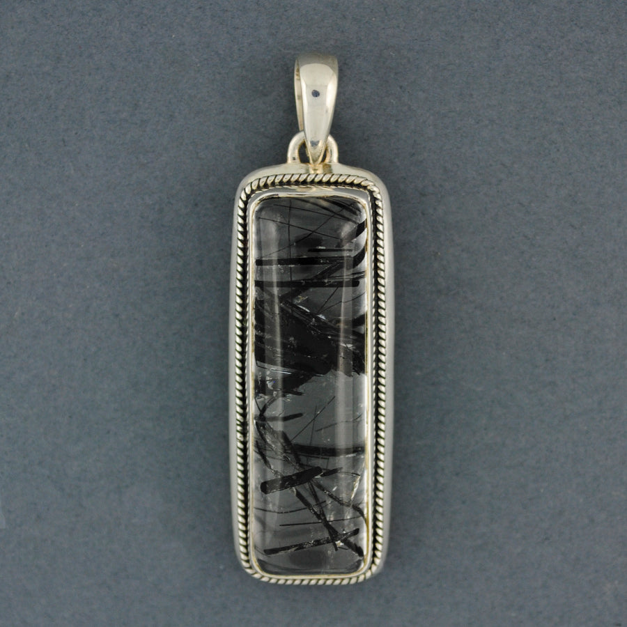 Sterling Silver Tourmalated Quartz Rectangle Pendant – Green River ...