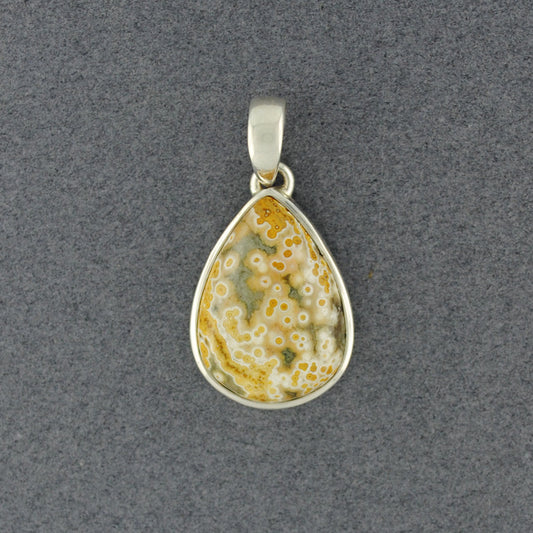Sterling Silver Ocean Jasper Small Teardrop Pendant