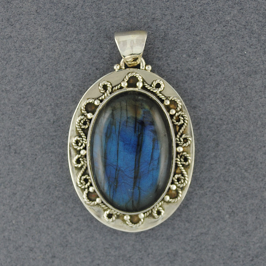 Labradorite Small Fancy Oval Pendant