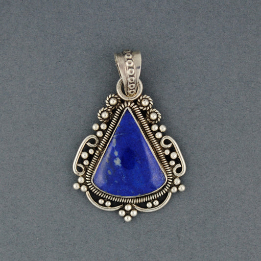 Lapis Fancy Triangle Pendant