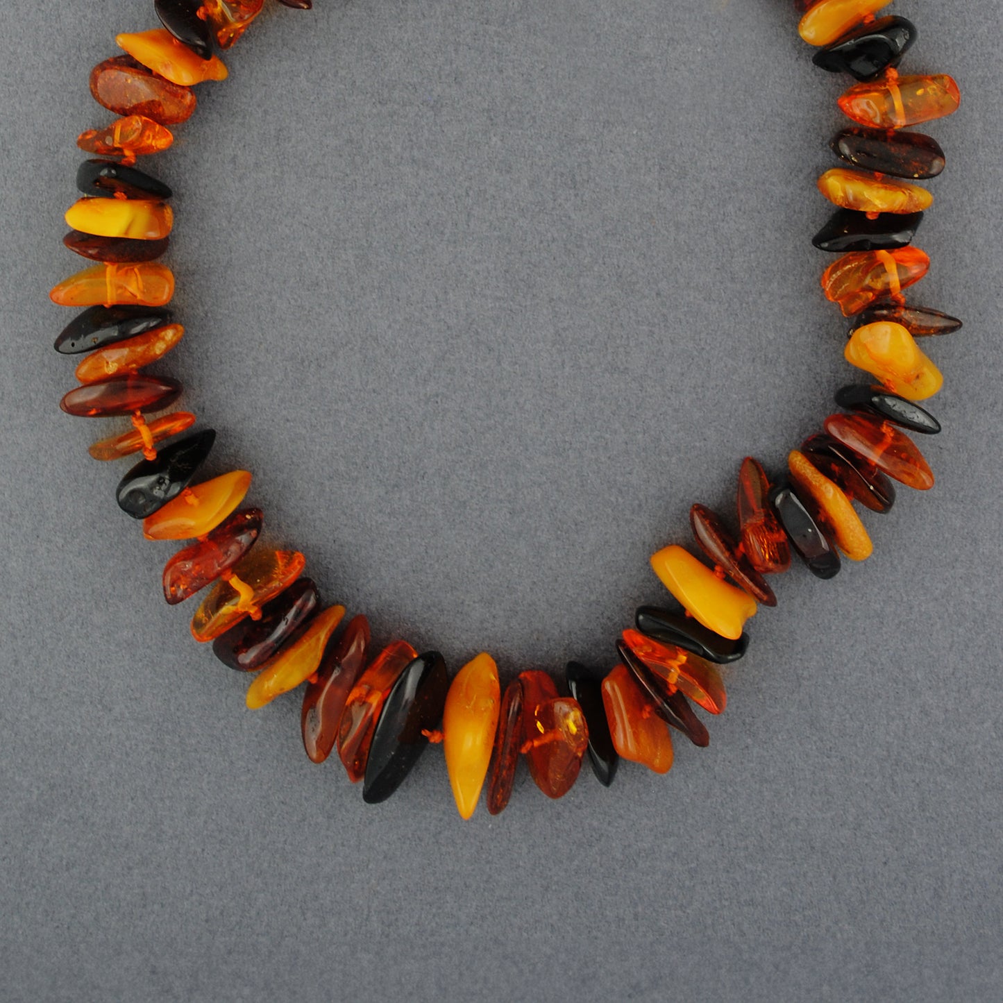 Multi Amber Long Beaded Necklace