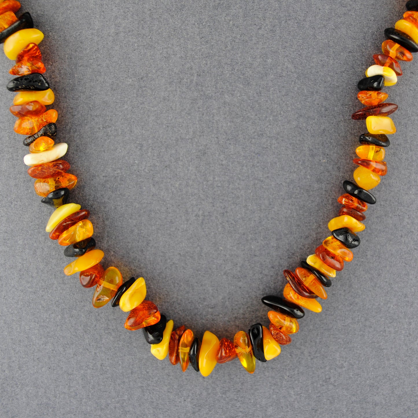 Multi Amber Long Beaded Necklace