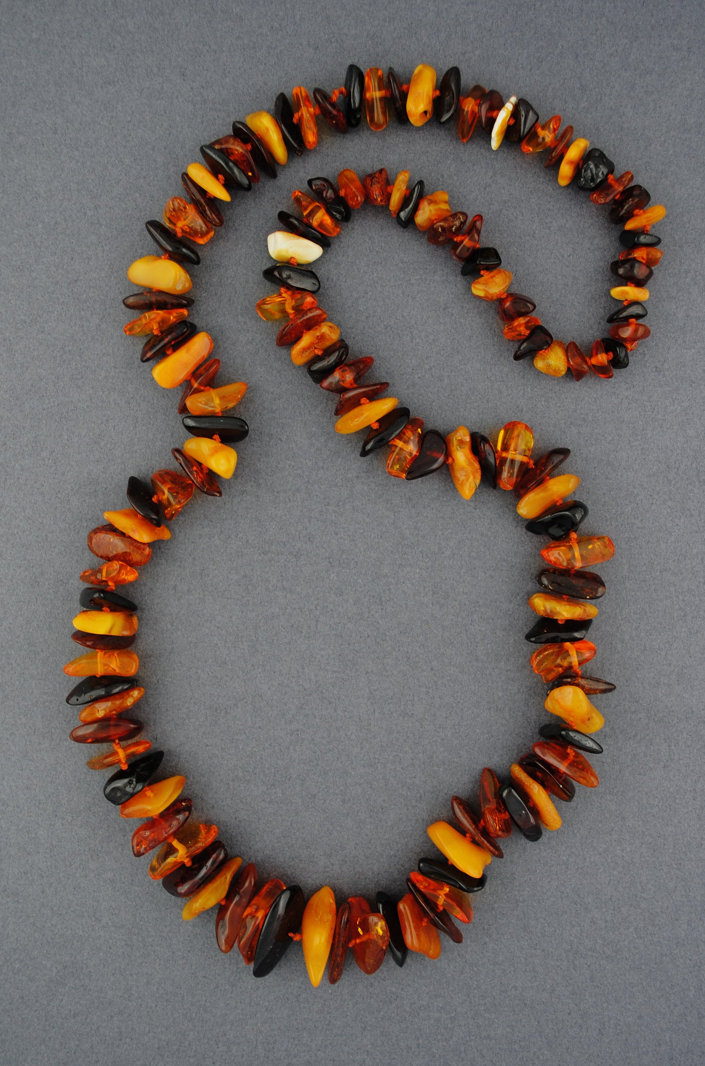 Multi Amber Long Beaded Necklace