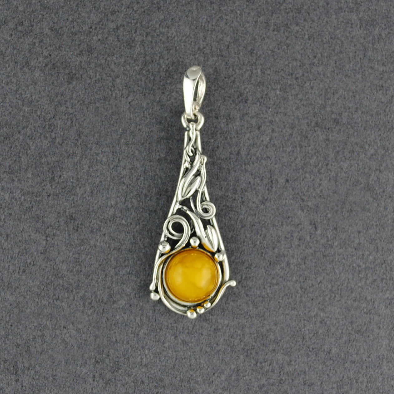 Butterscotch Amber Vine Teardrop Pendant