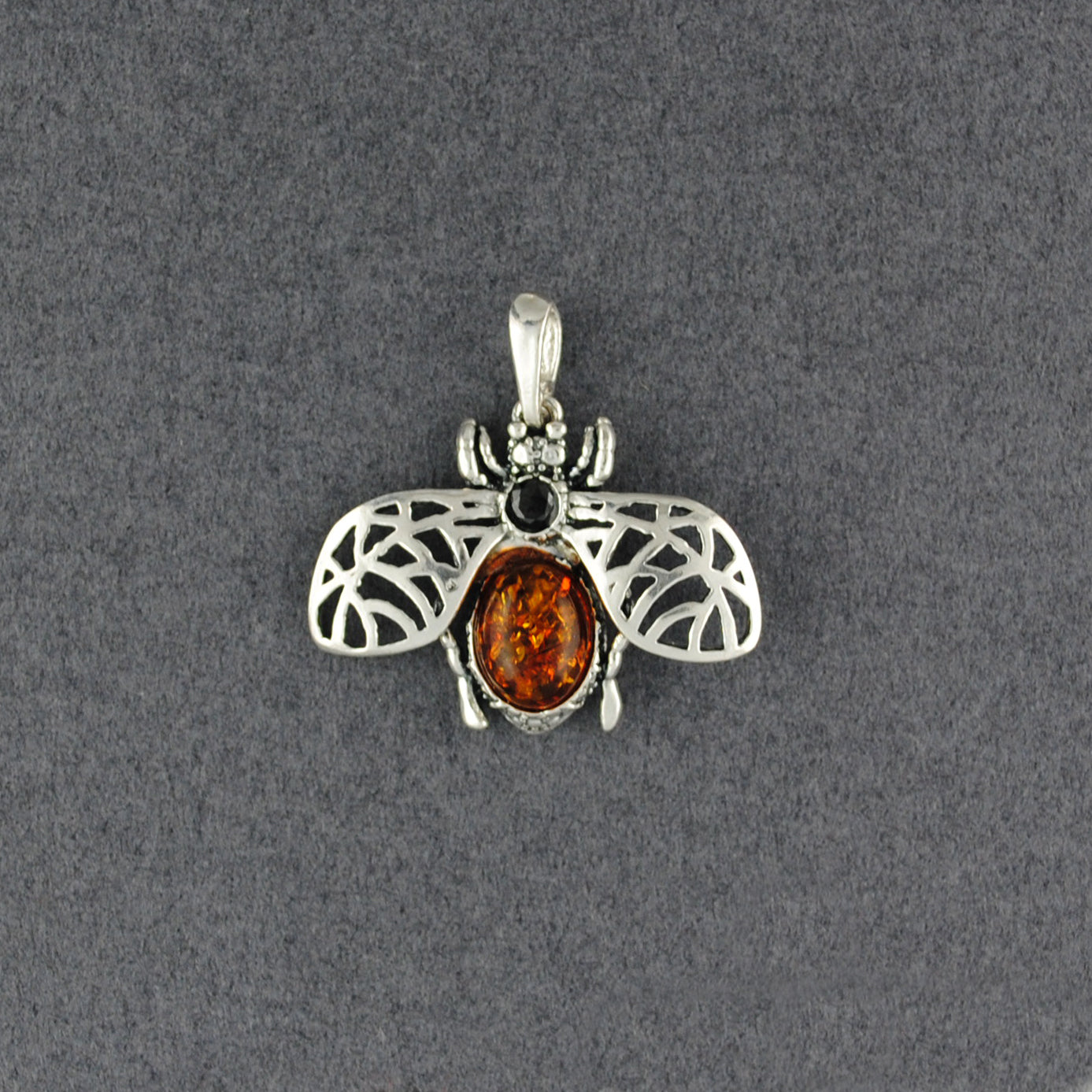 Amber & Garnet Bee Pendant