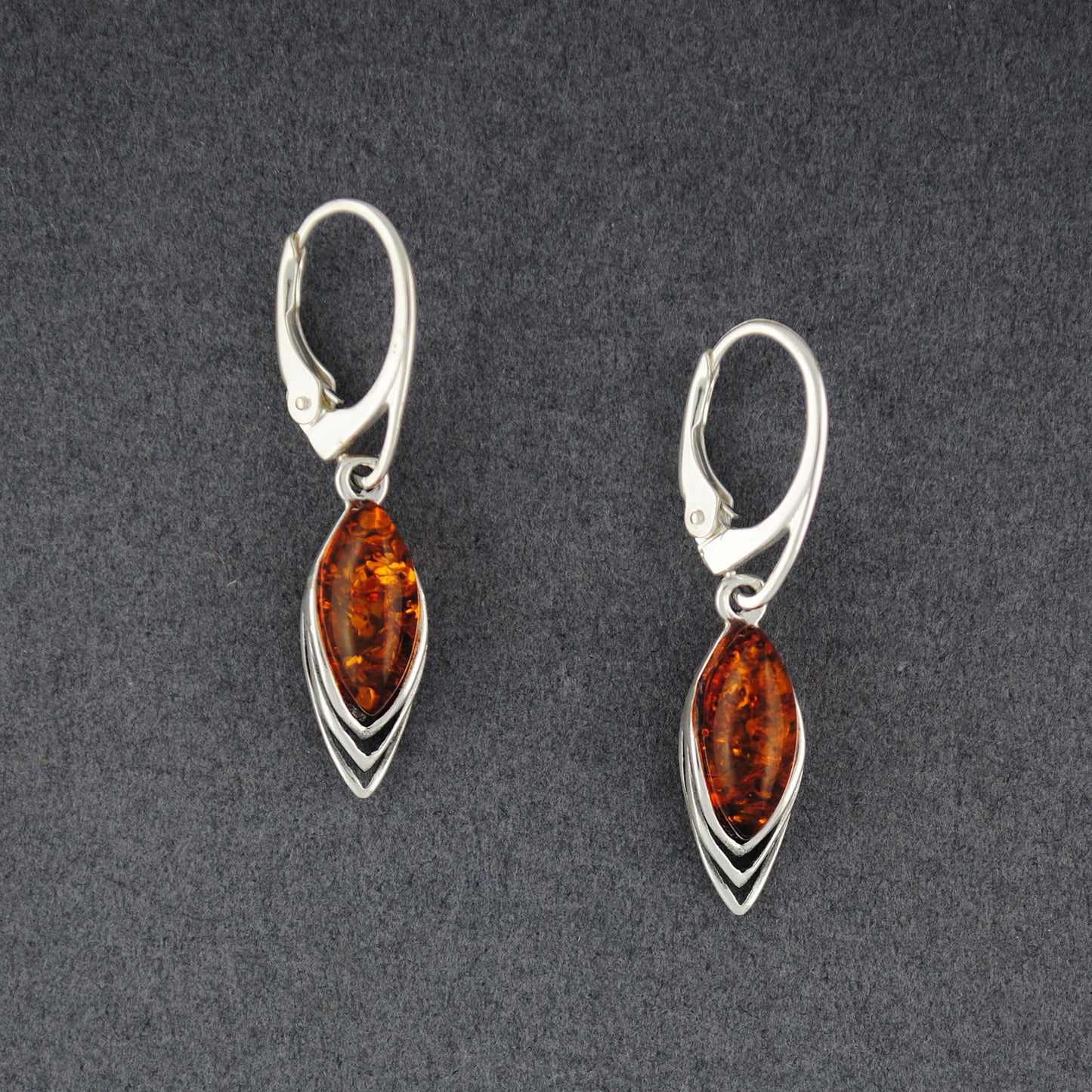 Amber Pointed Dangle Earrings