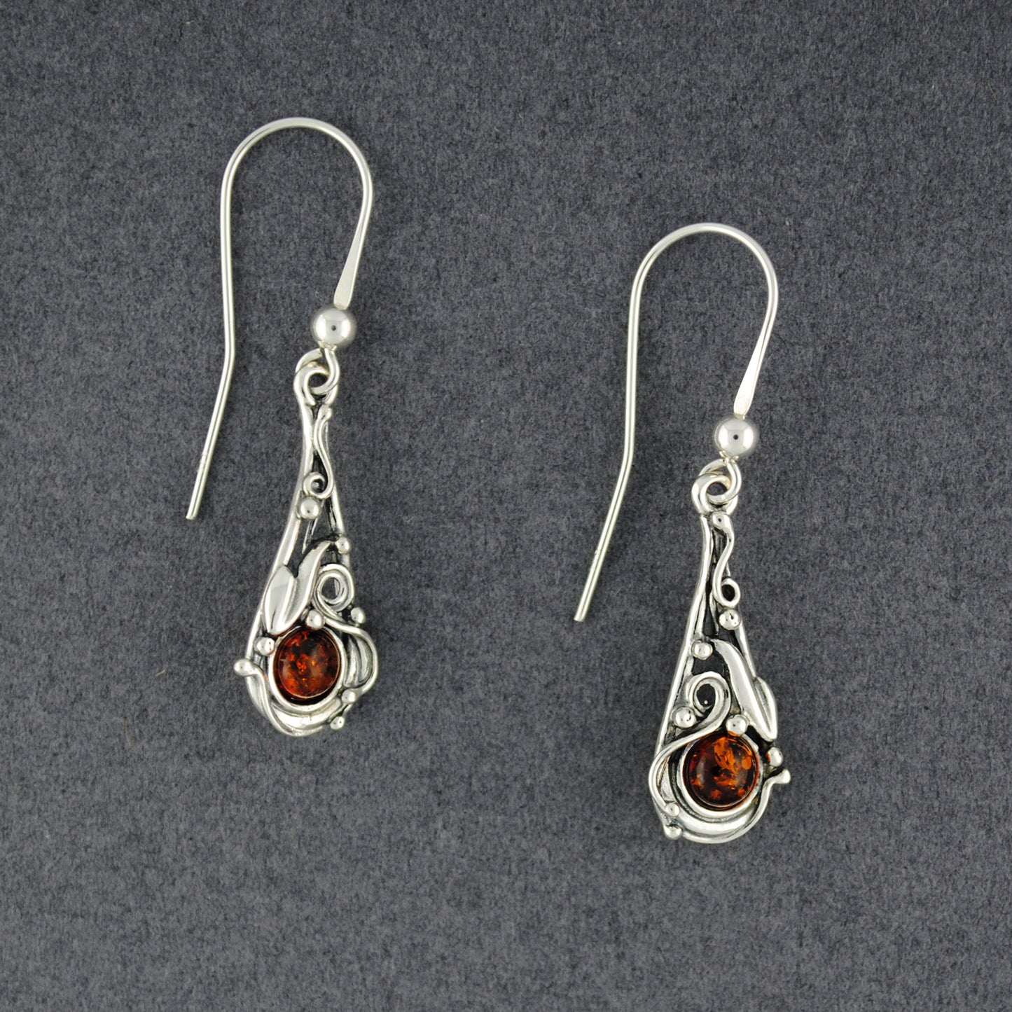 Amber Vine Teardrop Earrings