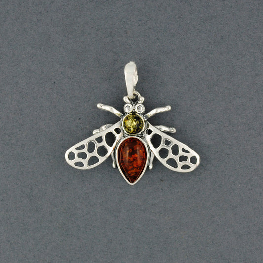 Amber Multi Colored Bee Pendant