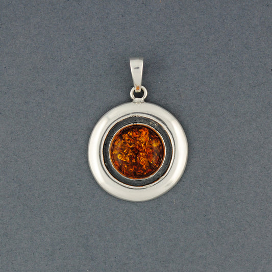 Amber Wide Bezel Pendant