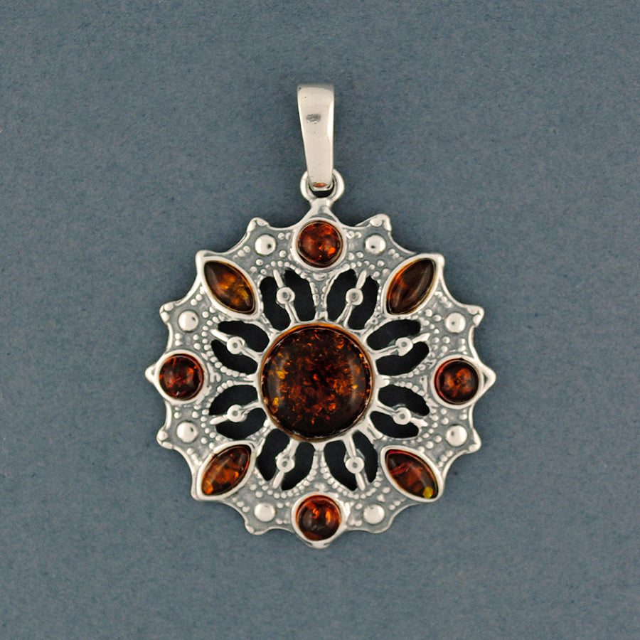 Amber Mandala Pendant