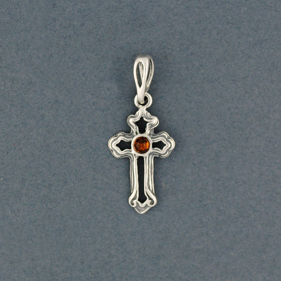 Amber Small Cross Pendant