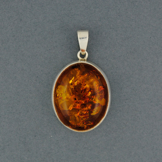 Amber Simple Oval Pendant