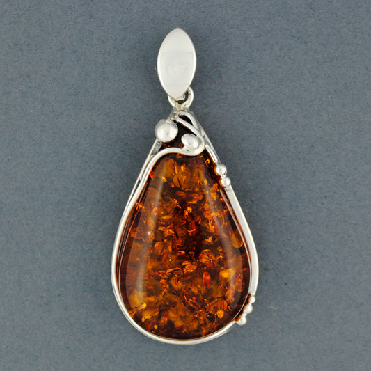 Amber Large Teardrop Pendant