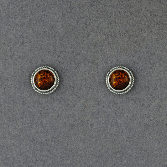 Amber Twisted Circle Post Earring