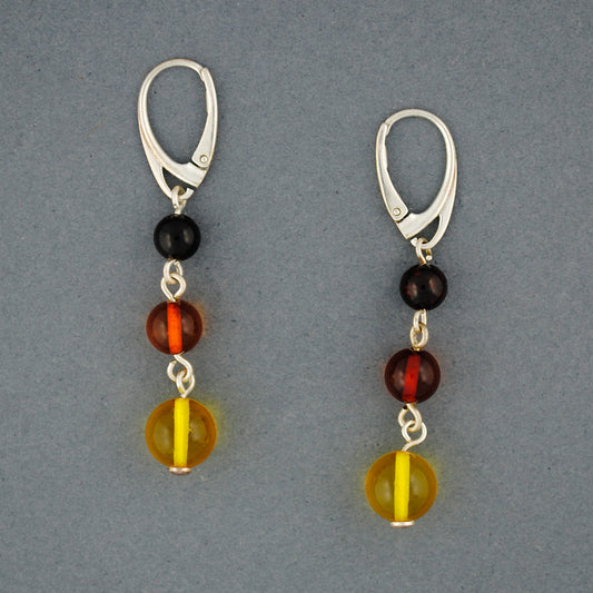 Amber Multi Color Bead Earrings