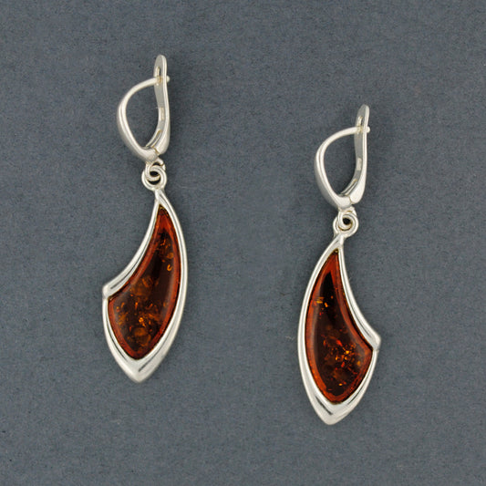 Amber Curved Triangle Earrings
