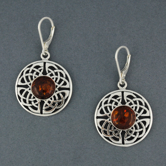 Amber Large Celtic Circle Earrings