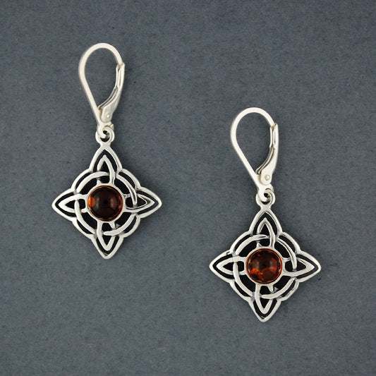 Amber Celtic Weave Earrings