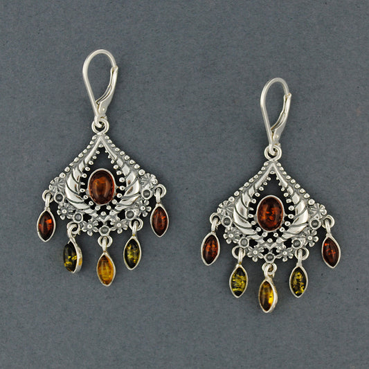 Amber Multi Colored Chandelier Earrings