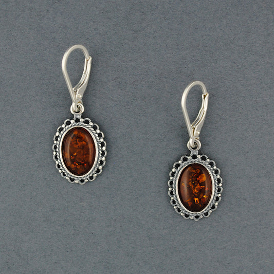 Amber Framed Oval Earrings