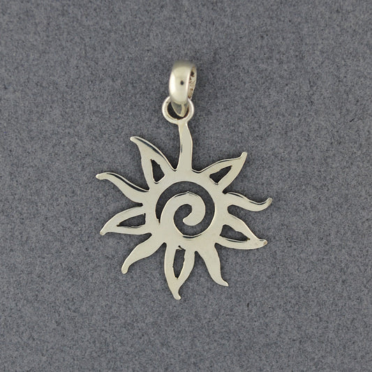 Sterling Silver Spiral Sun Pendant