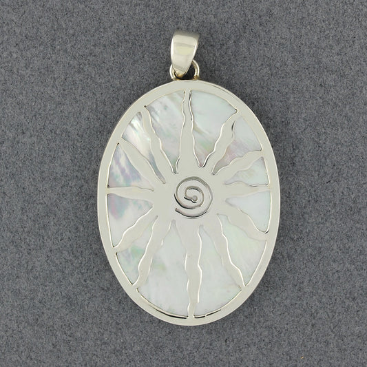 Mother of Pearl Oval Sunburst Pendant