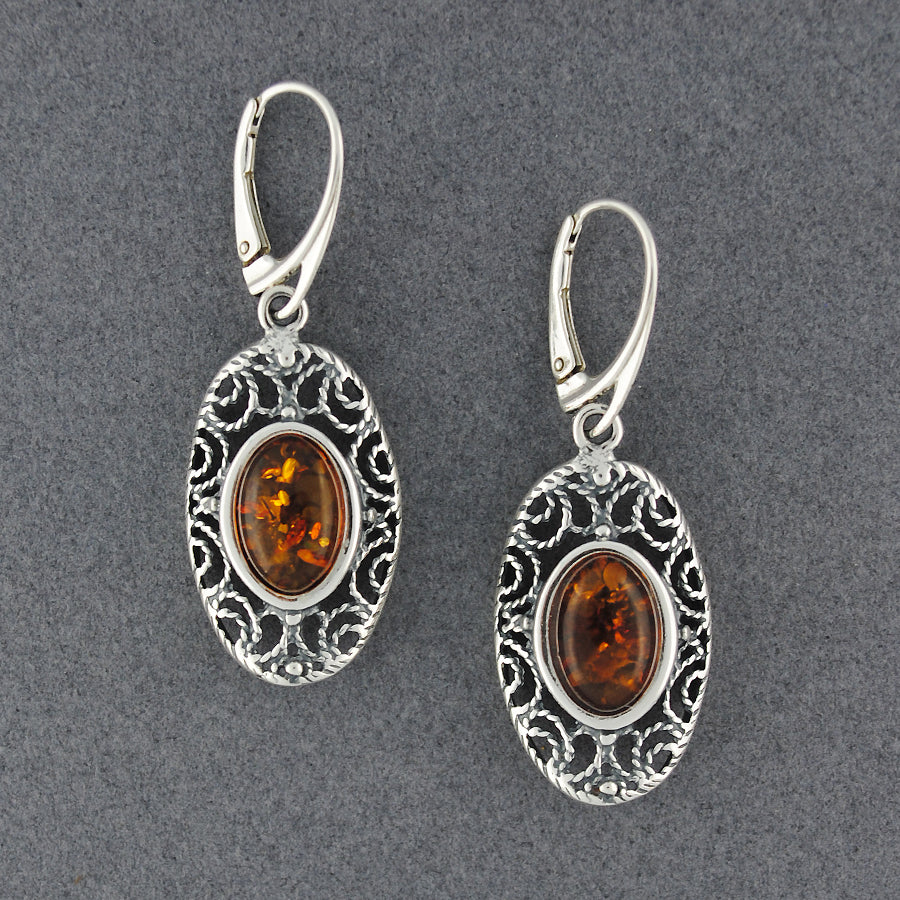 Amber Antique Scrolls Earrings